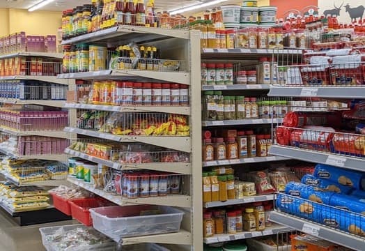 African market shelves — pantry staples and groceries across Texas