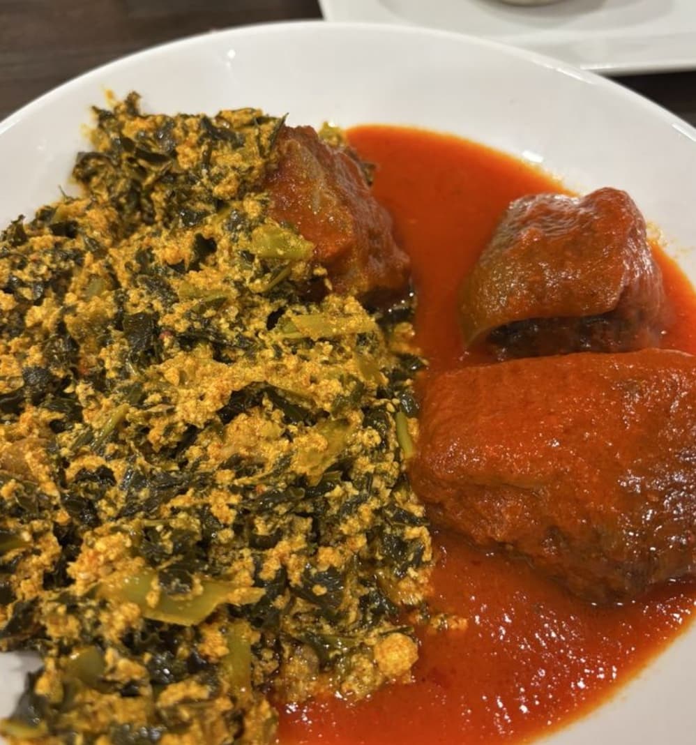 West African plates and rice — Houston African dining